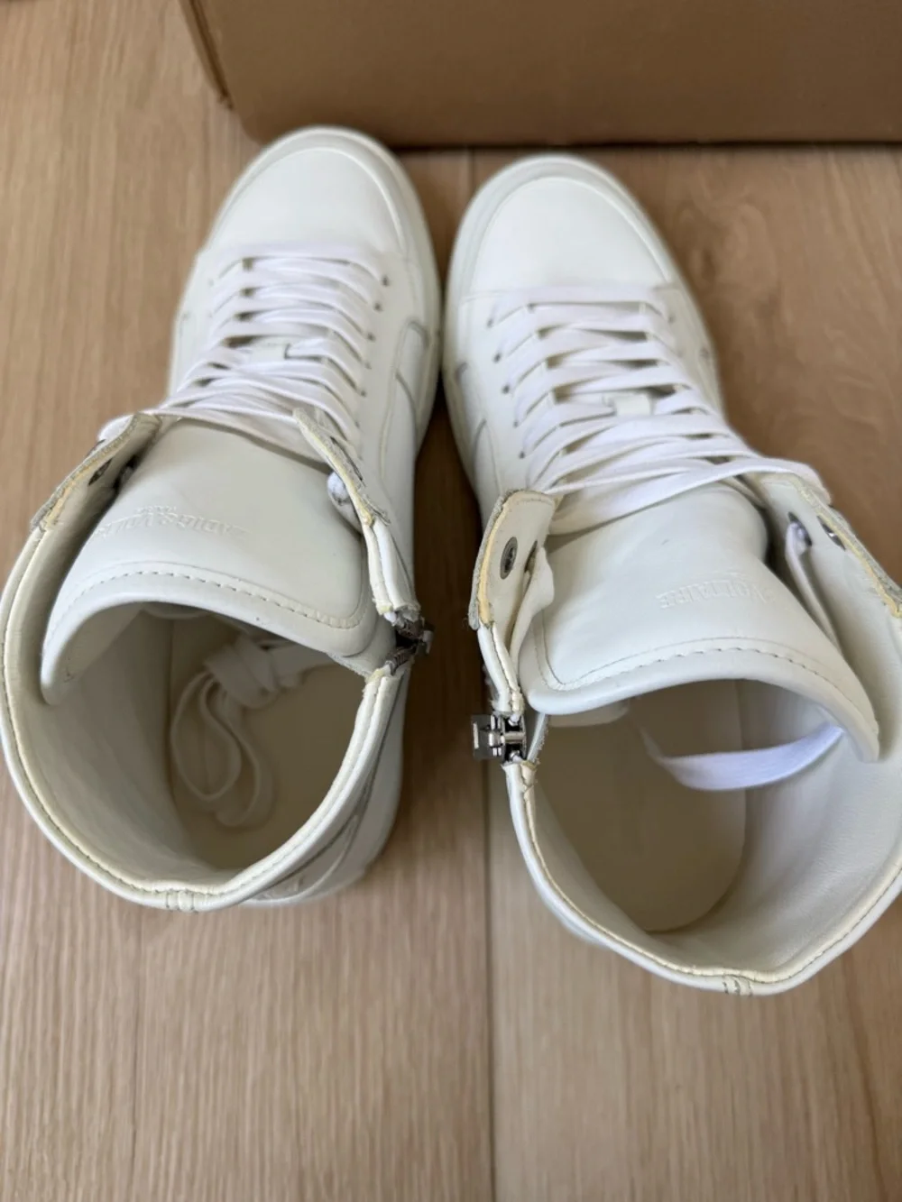 Zadig & Voltaire Men’s High Flash smooth High-Top Leather Sneakers.White. ZV1747 - Picture 6 of 13